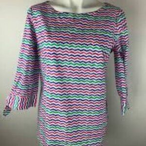 Talbots Chevron Striped Blouse
